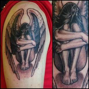 Weeping angel tattoo