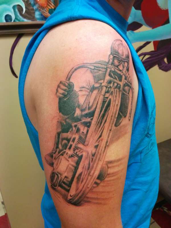 board track racer tattoo