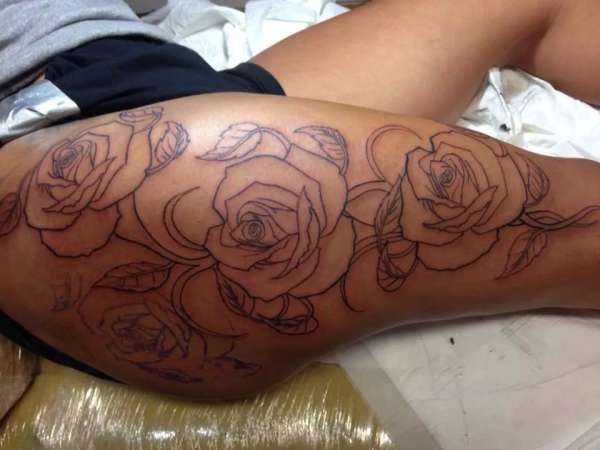 rose outline tattoo