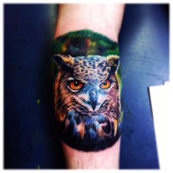 Color Owl Tattoo tattoo