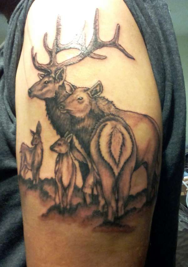 Elk family tattoo
