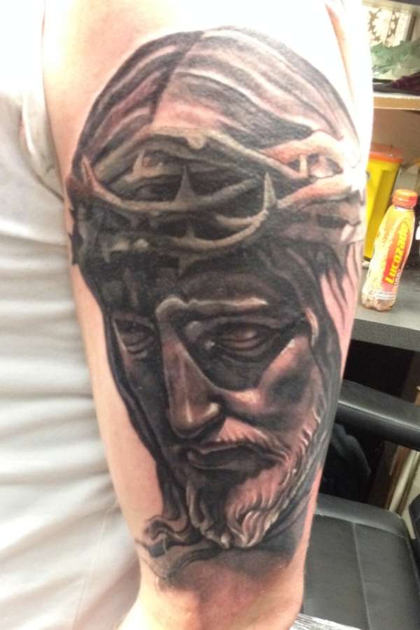 Jesus tattoo (start of sleeve) tattoo