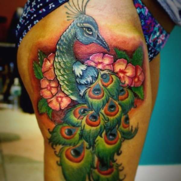 Peacock Tattoo in Color tattoo