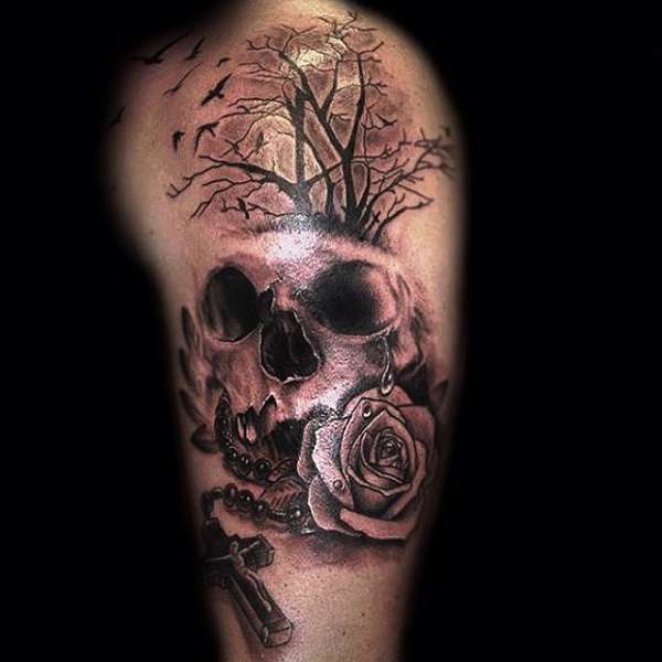 Skull and Rose tattoo tattoo