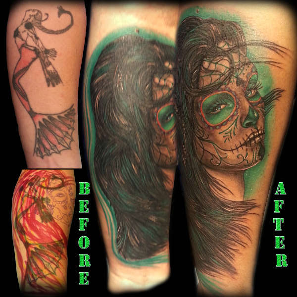 day of the dead girl tattoo cover-up tattoo