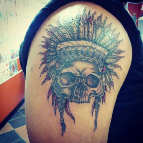 indian skull tattoo