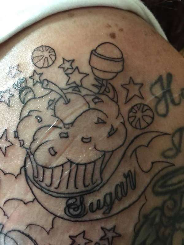 our half of cupcakes tattoo