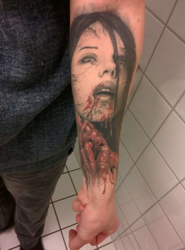 Horror girl cover up tattoo