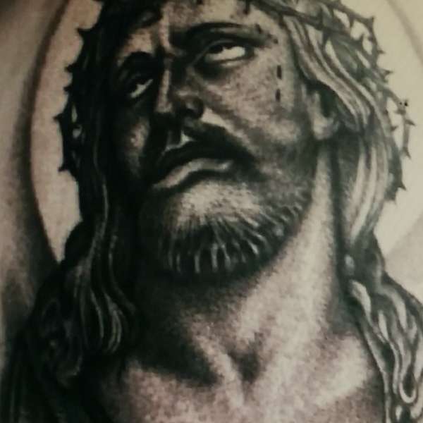 Jesus tattoo by Steve'O tattoo