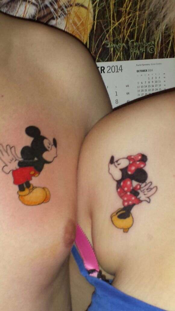 Micky and Minnie Mouse tattoo