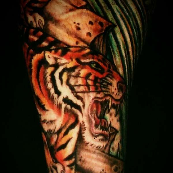Tiger tattoo by Steve'O tattoo