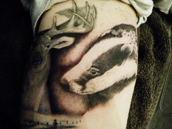 Wildlife scene tattoo