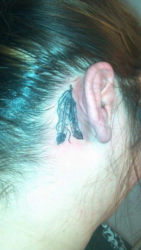 freehand feather tattoo