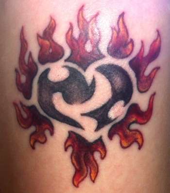 Heart with Flames tattoo