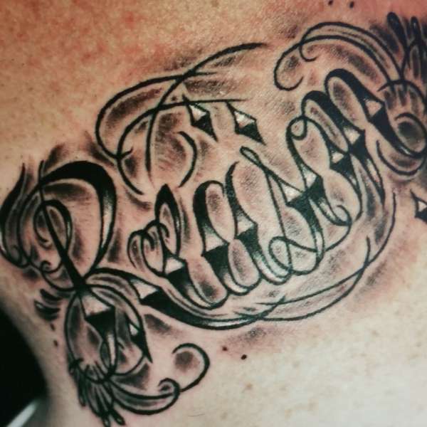 lettering tattoo by Steve'O tattoo