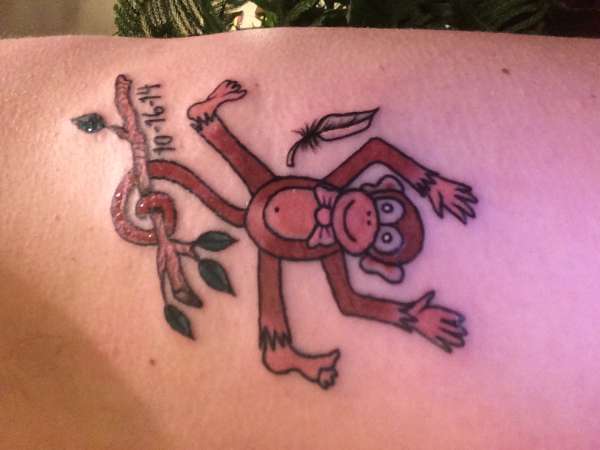 monkey for my son tattoo