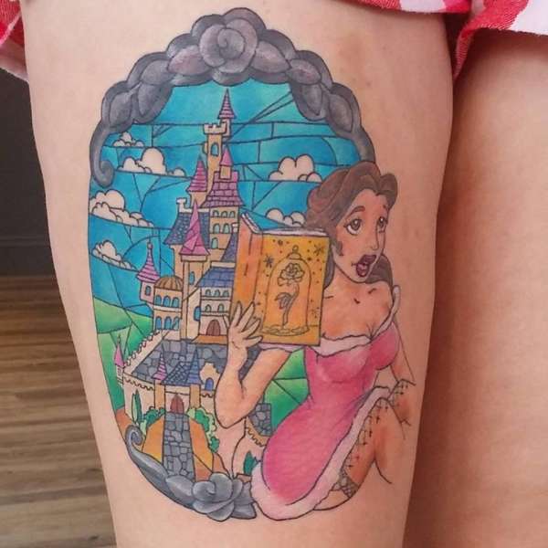 Belle Stained Glass tattoo