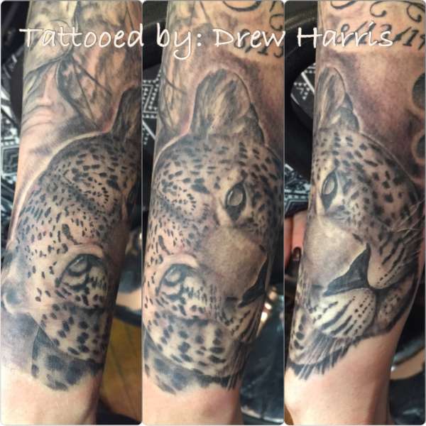 Cheeta Tattoo done at Double Deez Tattoos in West Chester tattoo