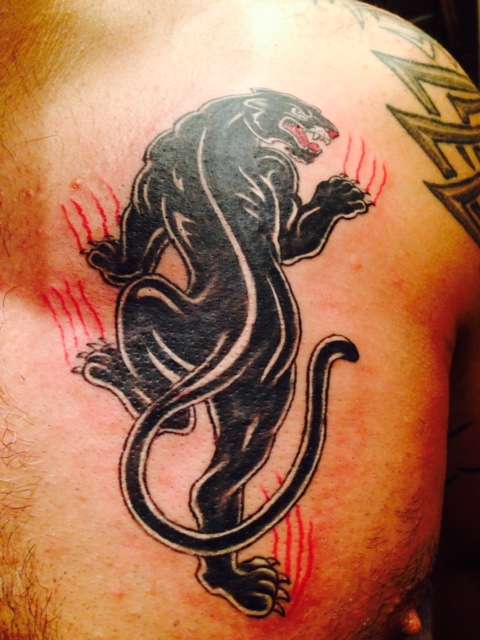 Chest Panther tattoo