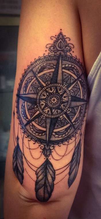 Compass_dreamcatcher_tattoo tattoo