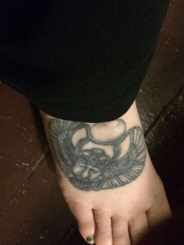 Egyptian scarab foot tattoo tattoo