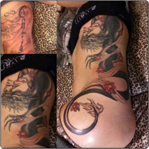 Free hand cover by jessica morsey tattoo