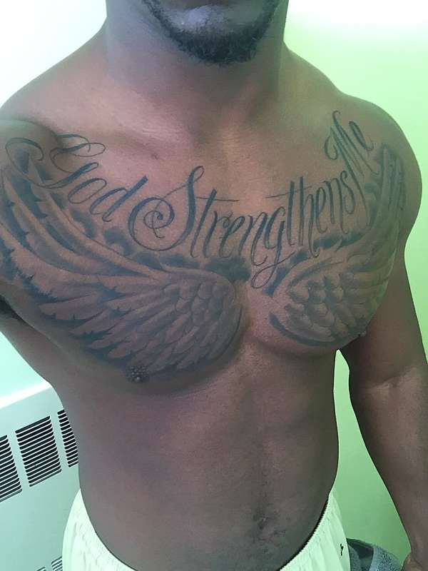 God Strengthens Me tattoo