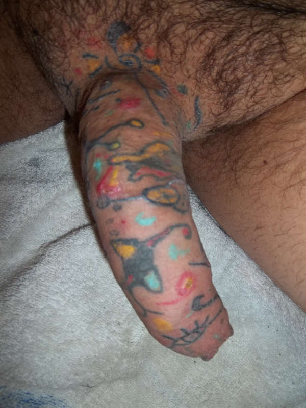 Penis tattoo - Penis like a painted canvas tattoo