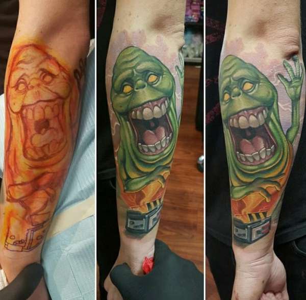 Slimer Ghostbusters tattoo