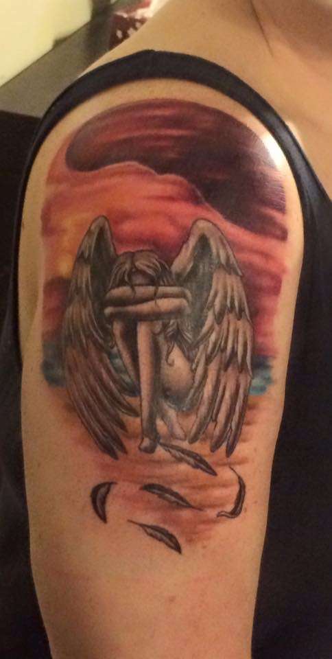 Sunset Angel tattoo