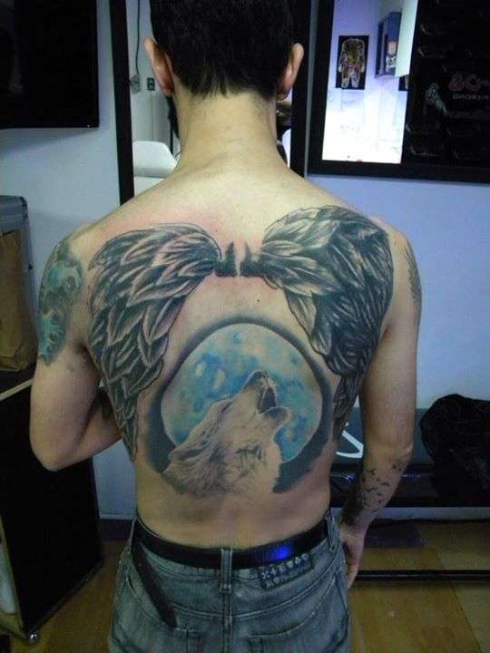 Wolf and wings tattoo tattoo