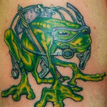 scuba frog tattoo