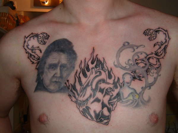 Cash, Heart, Tree thing tattoo