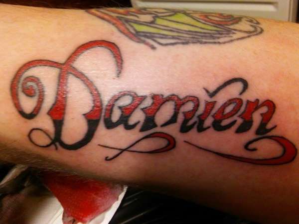 my cousins tattoo of his baby's name!!! tattoo