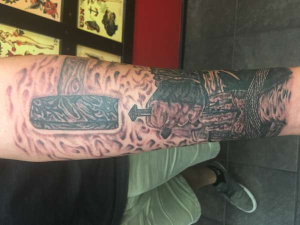 Beginning of full arm sleeve tattoo