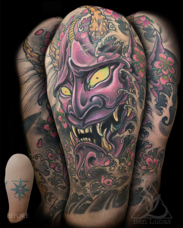 Final product of Adams Hannah mask cover-up. Thanks for looking. tattoo