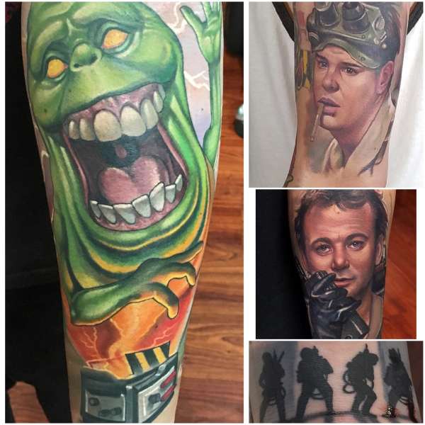 Ghostbusters sleeve tattoo