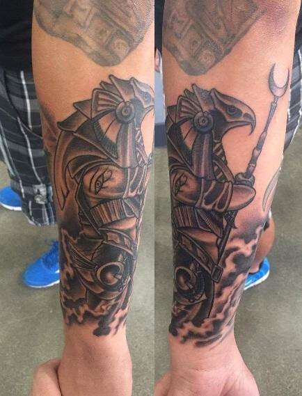 Horus sleeve work tattoo