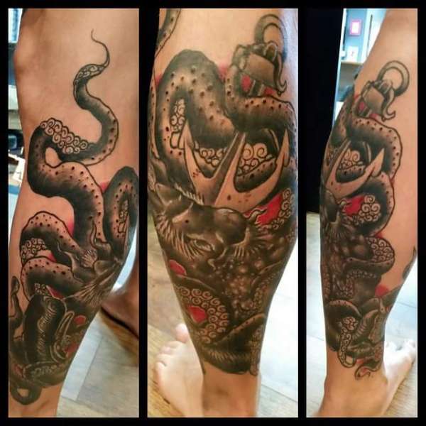 kraken tattoo half sleeve