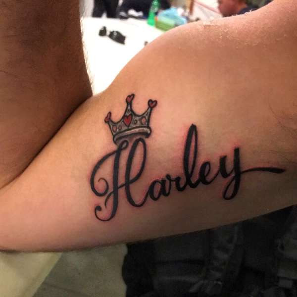 My daughters name tattoo.
