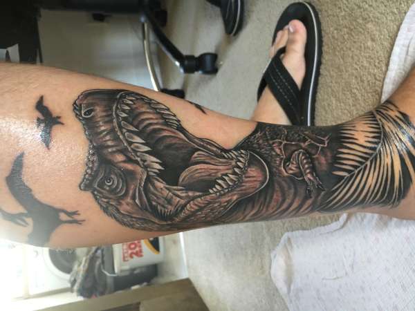 T-Rex cover up tattoo