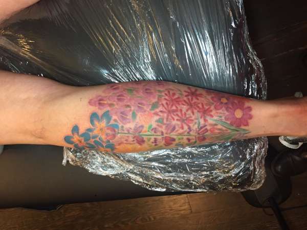 Water Color Wildflowers tattoo