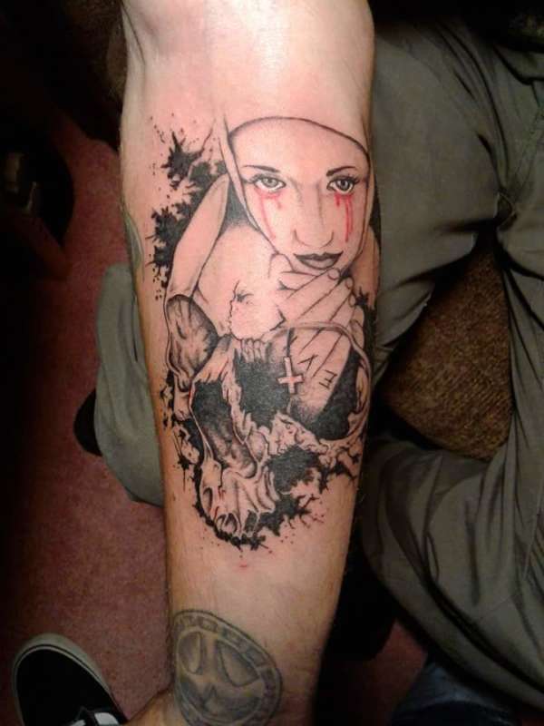 skull and nun tattoo