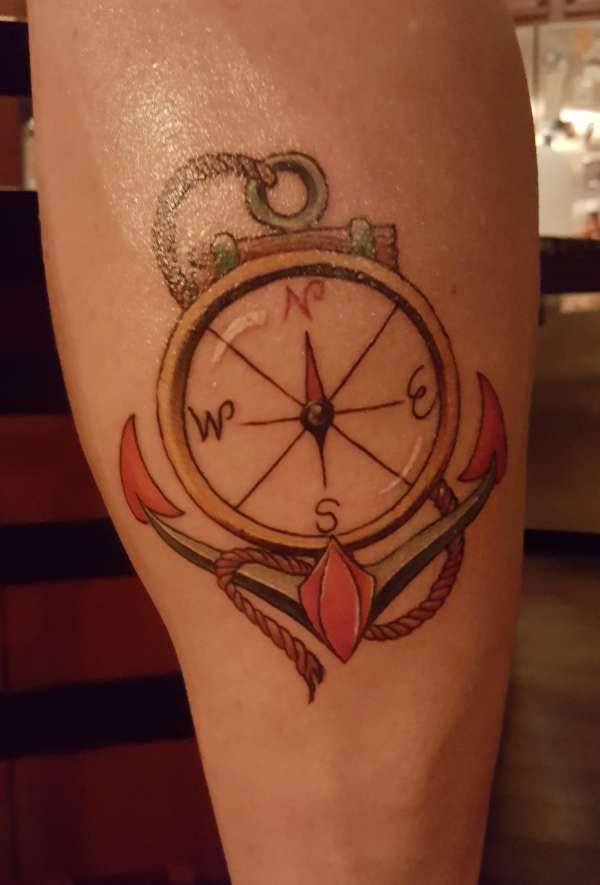 Anchor & Compass tattoo