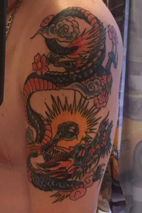 Colour dragon tattoo