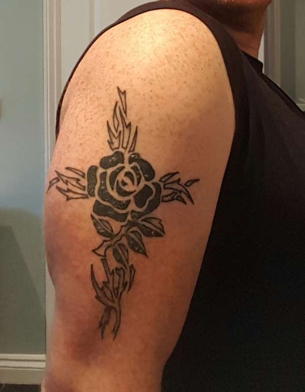 England Rugby Rose and thorns tattoo