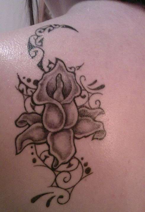 Flower and moon tattoo tattoo