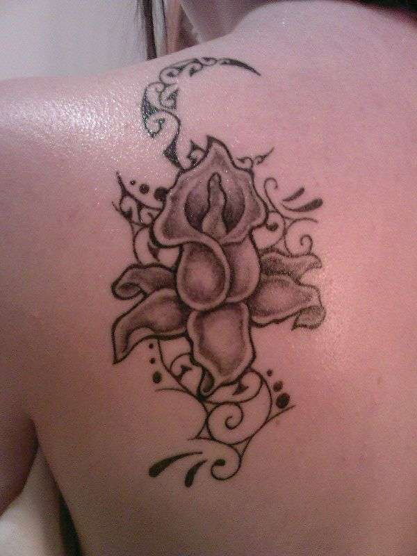 Flower and moon tattoo tattoo
