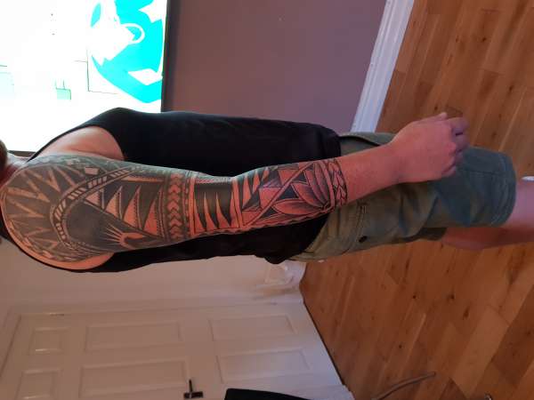 Full sleeve Maori tattoo