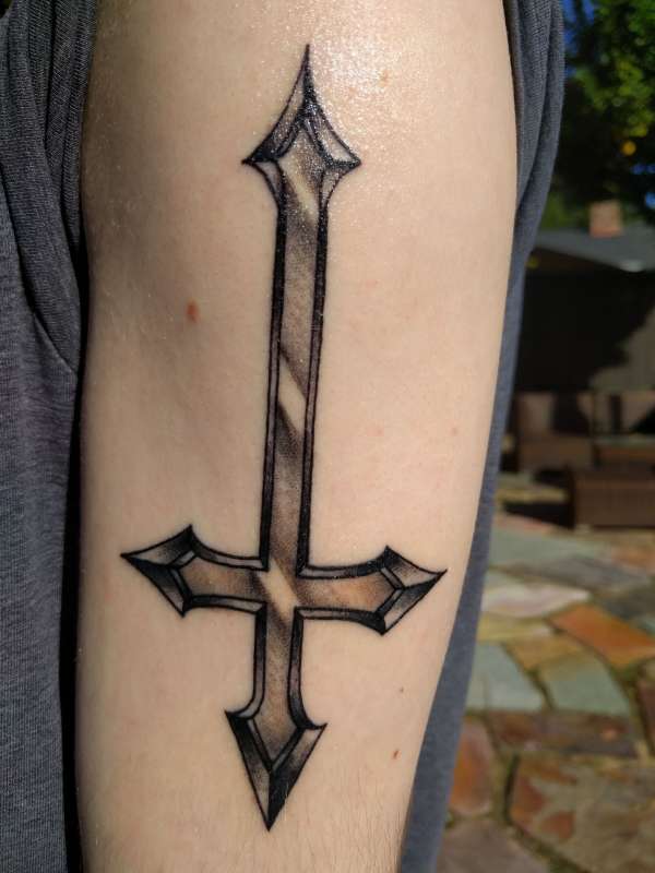 My inverted cross tattoo. tattoo